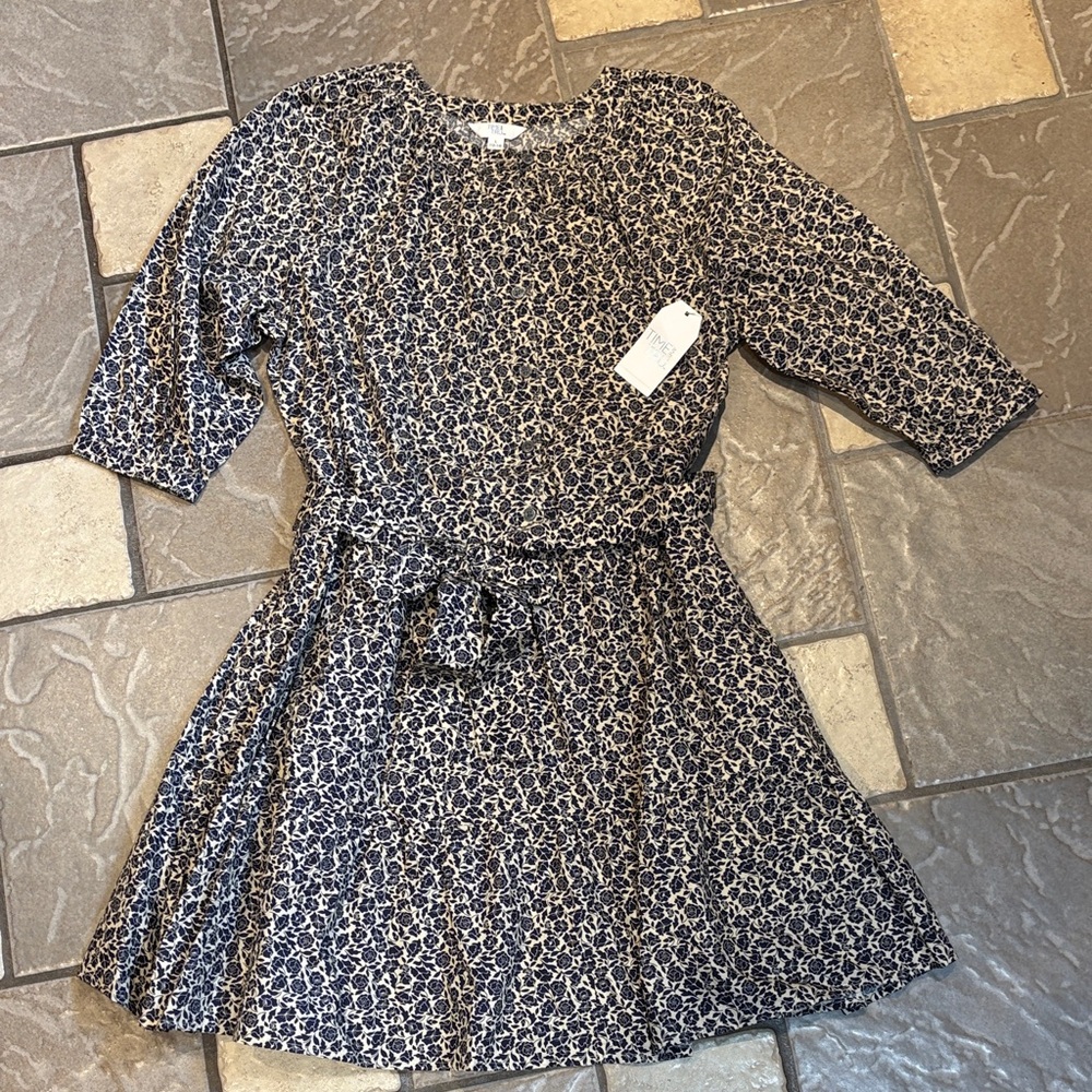 Time and Tru Floral Belted Casual Dress
